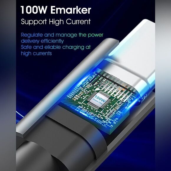 USB C to USB C Cable, 100W 5A Super Fast Charging Cables 2 Pack (5ft and 6.5ft) - Picture 3 of 6